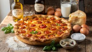 Torta salata 12 cucchiai: fragrante con pomodorini interi e rapidissima