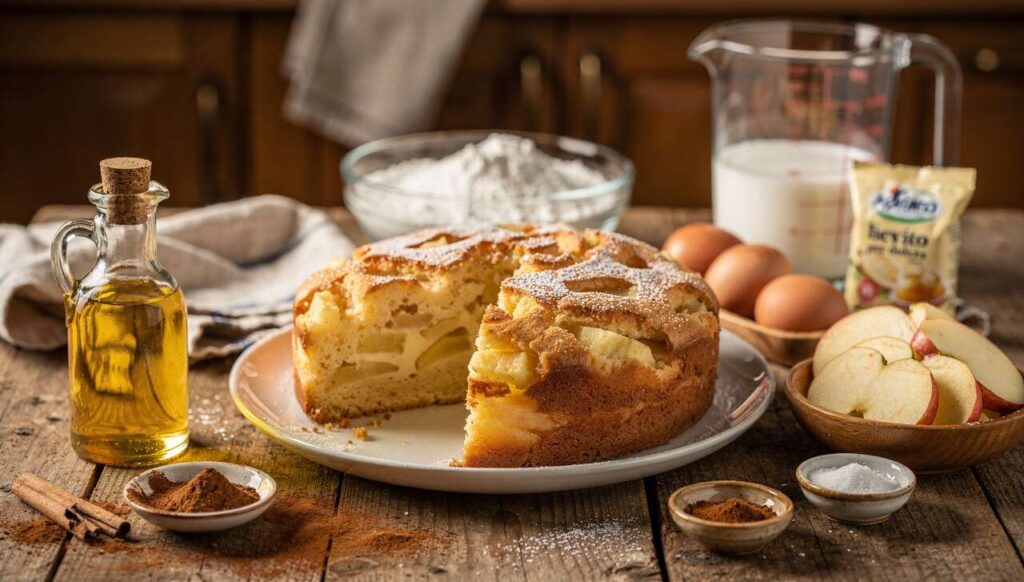 Torta 12 cucchiai alle mele senza bilancia: cremosa e piena di frutta