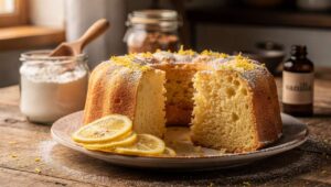 Ciambellone al limone con yogurt greco: alto, soffice e con appena 150 calorie a fetta