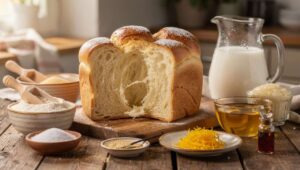 Pan brioche dolce senza burro: soffice e profumato, si realizza con una sola ciotola