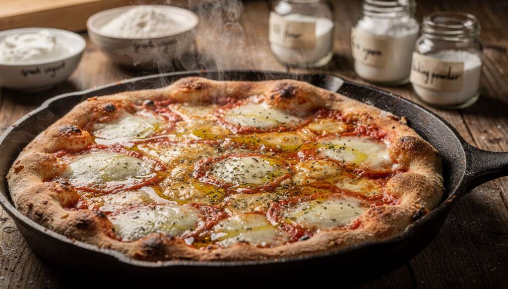 Pizza in padella senza lievitazione: pronta in 10 minuti con appena 3 ingredienti