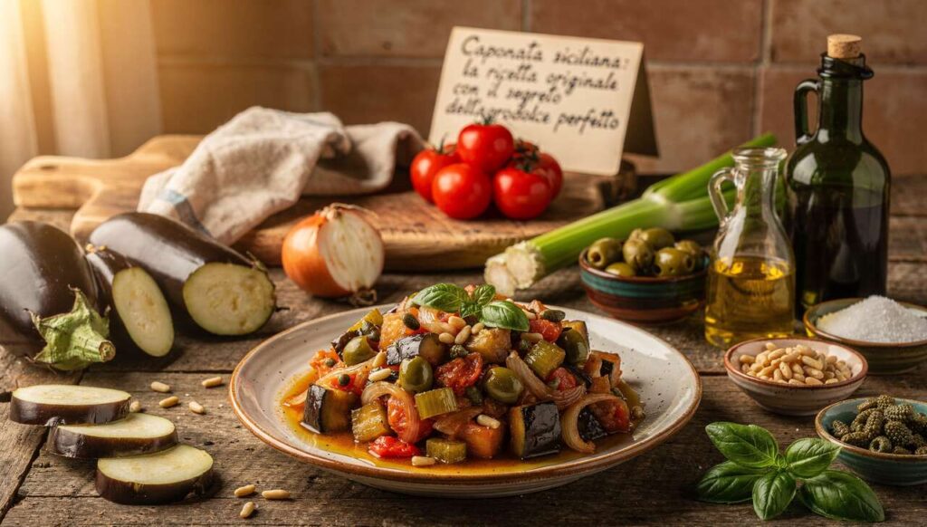 Caponata siciliana: la ricetta originale con il segreto dell'agrodolce perfetto